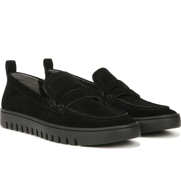 Sizes 5 To 12 Med Women Vionic Uptown Black Suede Penny Loafer SlipOn Sneaker - Picture 7 of 14